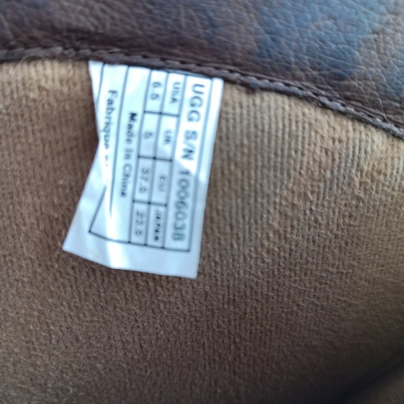 UGG Simmens Brown Leather Tall Riding Boots Womens 6.5 Back Zip 1006038 s15 - Picture 13 of 13